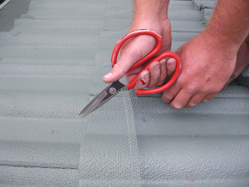 4a. Tiled roof: cut & tuck the mesh